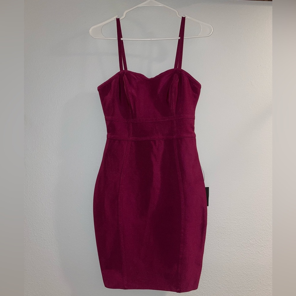 magenta fitted dress